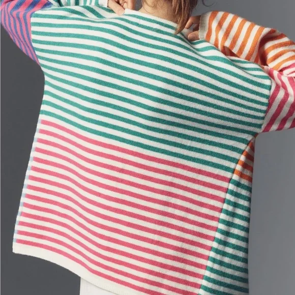 Maeve Stripe Open-Front Cardigan - Picture 2 of 4